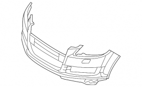 Bare front bumper Audi Q7 4L 07-09 without parking sensors, for washers