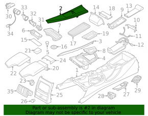 Center console trim for multimedia joystick BMW 3 F30 12-18 wood grain, type 2