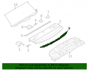BMW 3 F30 12-18 rear shelf trim black