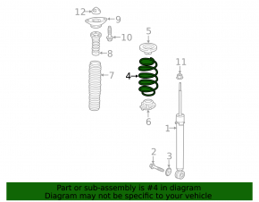 Rear left spring Honda Civic X FC 16-21 2.0