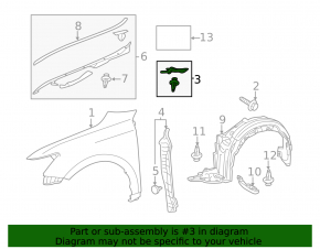 Left windshield wiper seal for Lexus CT200h 11-17