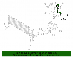 Gearbox cooling pipe VW Tiguan 09-17 return
