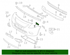 Front Bumper Mount Left Nissan Versa 12-19 USA