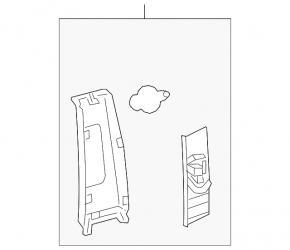 Left center pillar trim, upper belt, Toyota Camry v70 18-24 gray