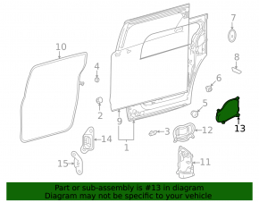 Rear right door panel Toyota Sienna 21-25