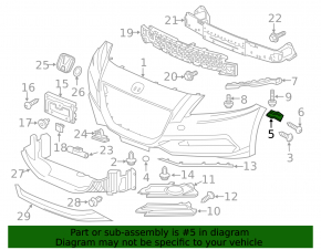 Front Bumper Fastener Left Wing Honda CRZ 11-16
