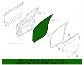 Front right door seal Hyundai Kona 18-23