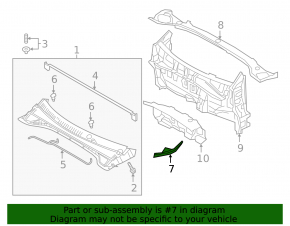 Windscreen wiper seal left Kia Niro 17-22