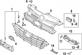 Hyundai Sonata 20-23 HEV radiator grille frame