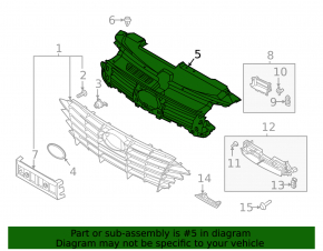 Hyundai Sonata 20-23 HEV radiator grille frame