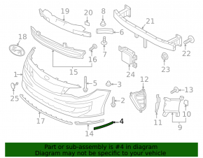 Front bumper mount right under headlight Kia Optima 16-18