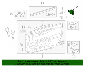 Computer assy, outer mirror control Lexus ES300h ES350 13-18 left