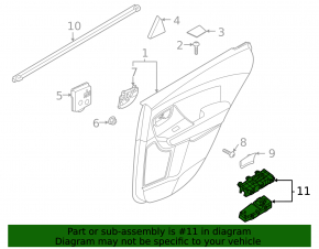 Rear right window lift control Kia Niro 19-22 EV