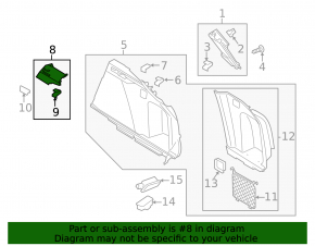 Right arch trim trim Porsche Macan 15-18 brown, broken fasteners