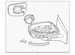Left side mirror assembly for Nissan Murano z52 2023, turn signal, heating, camera