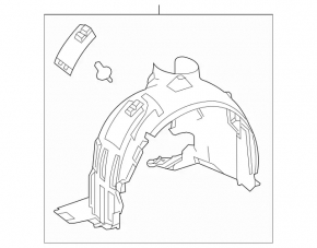 Front left fender liner for Mercedes CLA 14-19