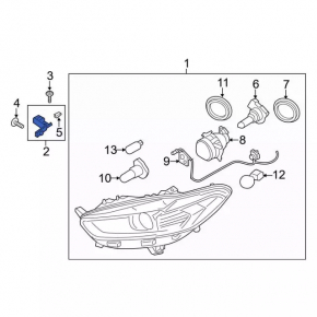 Headlight mount upper right Lincoln MKZ 13-20