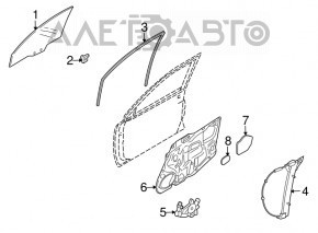 Front left glass seal Mazda6 09-13