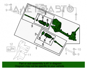 Lincoln MKZ 13-20 steering rack without rods
