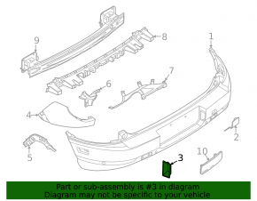 Rear bumper cover left Ford Bronco Sport 21-25 for license plate light