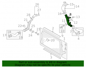 Air pipe left VW Tiguan 09-17 under the sensor