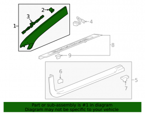 Left front pillar trim for Chevrolet Camaro 16-coupe, black