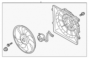 Diffuser radiator shroud assembly Kia Sorento 16-20 2.4