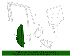 Rear right window lift mechanism VW Taos 22-25