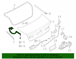 Trunk lid hinge left BMW 5 G30 17-23