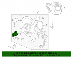 Left steering wheel controls for Audi Q5 8R 09-12