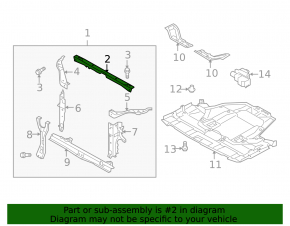 Upper TV bar for Subaru Outback 10-14