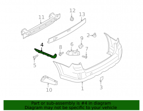 Rear bumper mount left wing Subaru Outback 10-14