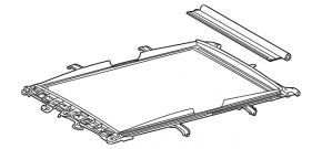 Black panoramic blind assembly for Toyota Venza 21-24, with motor