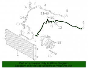 BMW X1 F48 16-16 B46 R134A heater-condenser air conditioner hose