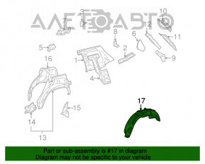 Rear right fender liner Toyota Highlander 08-13