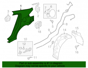 Quarter wing rear left Hyundai Elantra AD 17-20