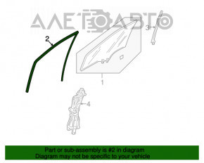 Glass seal front left Honda Civic 4d 06-09