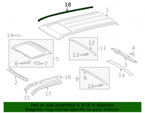 Left roof lining for Toyota Sequoia 2016