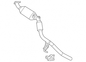 Intake pipe with catalytic converter rear VW Touareg 11-17 3.6