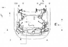 Wiring for the front bumper of a Toyota Rav4 19-25 for a radar, without parking sensors and fog lights