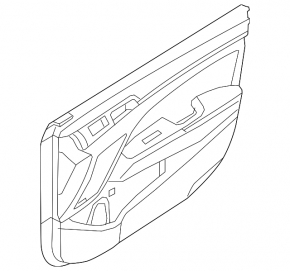 Door trim card front left Hyundai Elantra AD 17-18 gray cloth with gray plastic insert, leather armrest, molding gray gloss, bump on leather, lining defect, for cleaning