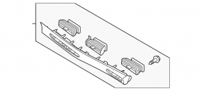 Right front panel trim with deflectors for Hyundai Sonata 20-22, gray, worn leather