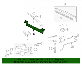 Windscreen wiper trapezoid with motor Lexus IS250 IS300 IS350 06-13