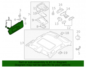 Right visor Audi A4 B9 17 - black, without hook