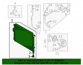 Air conditioner radiator condenser Kia Sorento 19-20 3.3