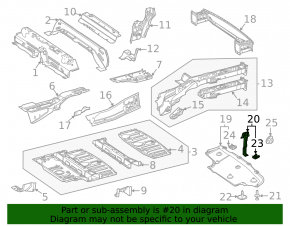 Rear left underbody protection bracket for Mercedes H247 GLA 20-26