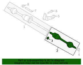 Drive axle shaft front left Ford Flex 09-19