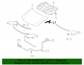 Hood hinge left Mazda6 03-08