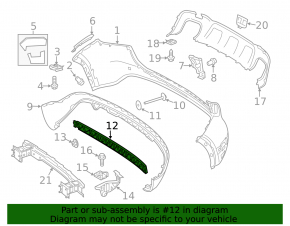 Rear bumper mount central Mercedes GLA 15-20