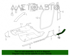 Door sill trim inner rear right Mercedes W164 ML beige, broken guide